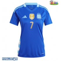 Argentina Rodrigo De Paul #7 Bortedrakt Dame Copa America 2024 Kortermet